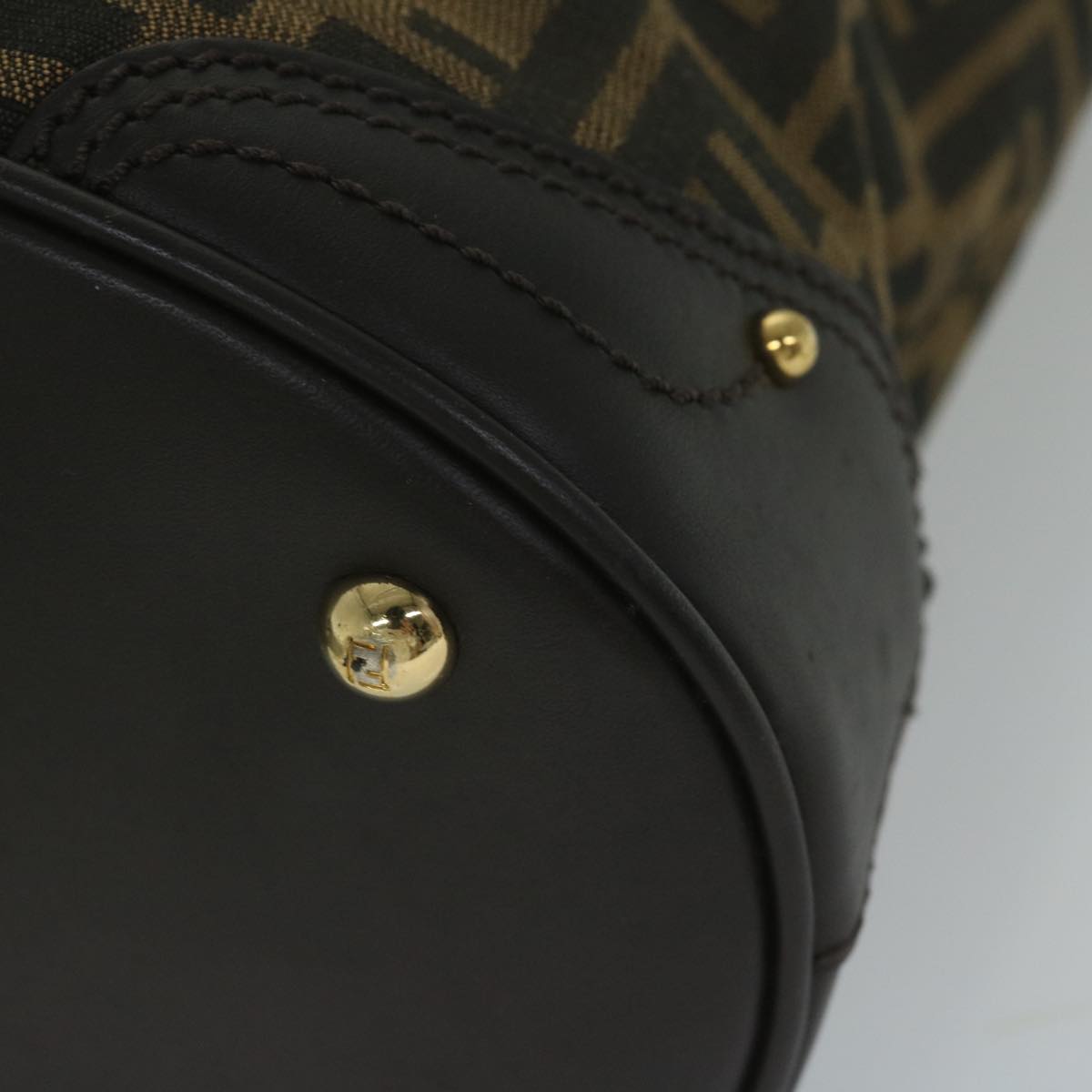 FENDI Zucca Canvas Hand Bag Black Brown ep2499