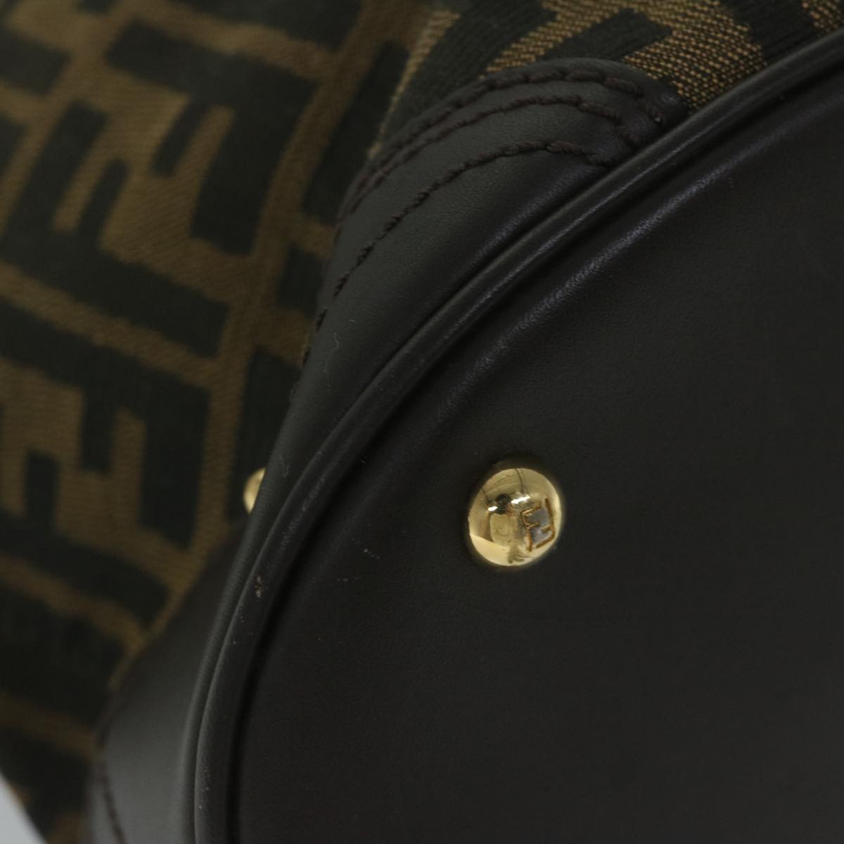 FENDI Zucca Canvas Hand Bag Black Brown ep2499