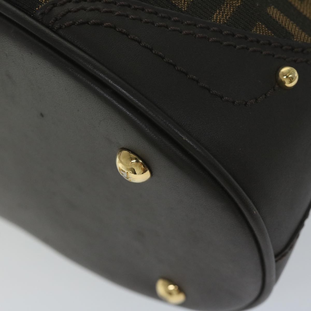 FENDI Zucca Canvas Hand Bag Black Brown ep2499