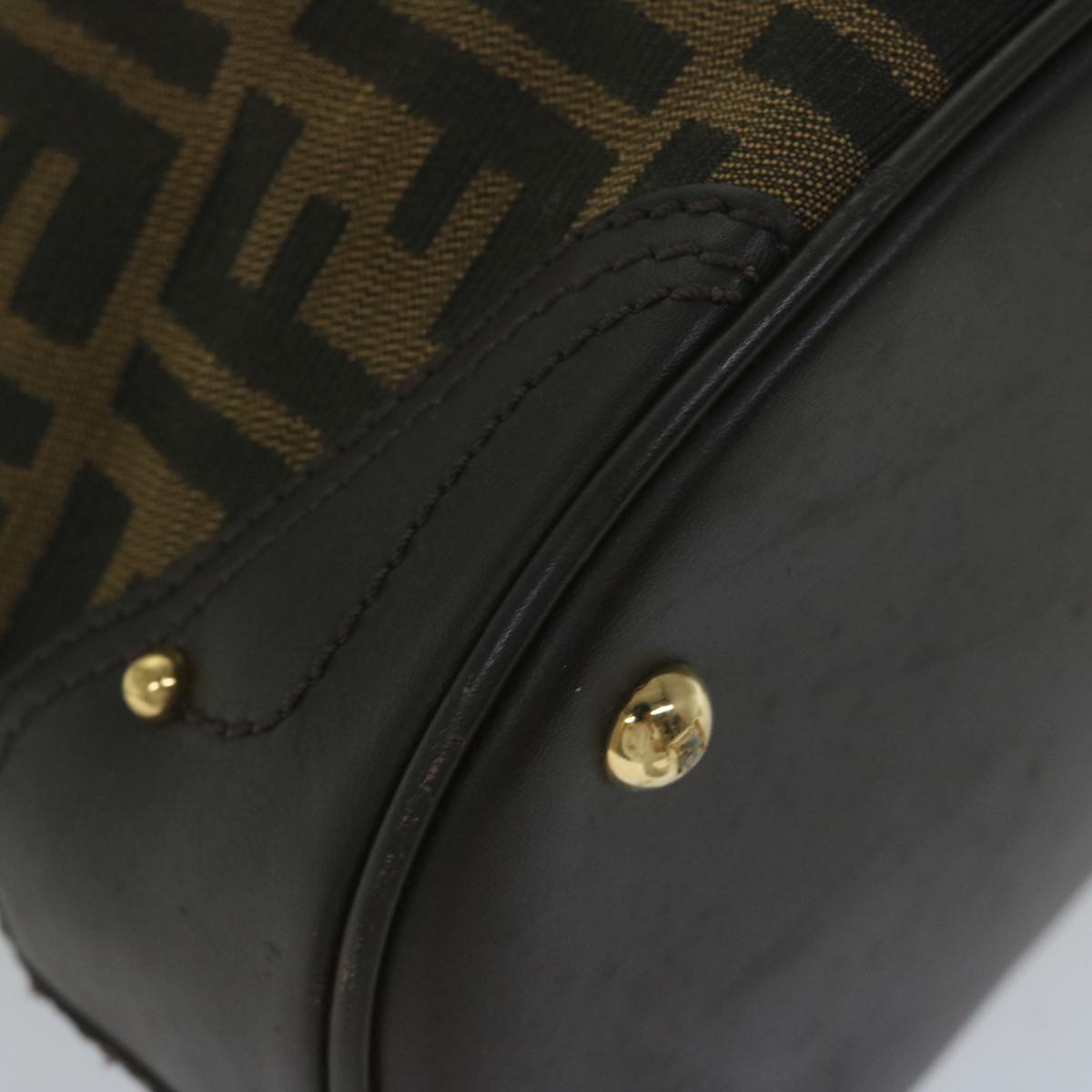 FENDI Zucca Canvas Hand Bag Black Brown ep2499