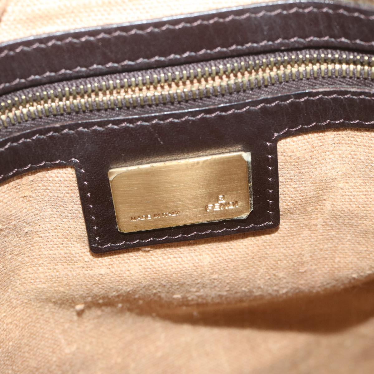 FENDI Zucca Canvas Hand Bag Black Brown ep2499