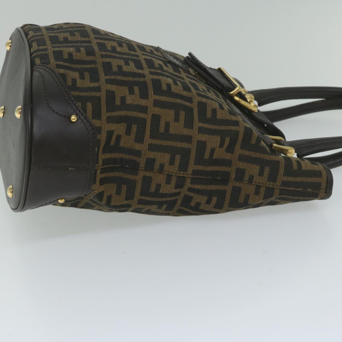 FENDI Zucca Canvas Hand Bag Black Brown ep2499