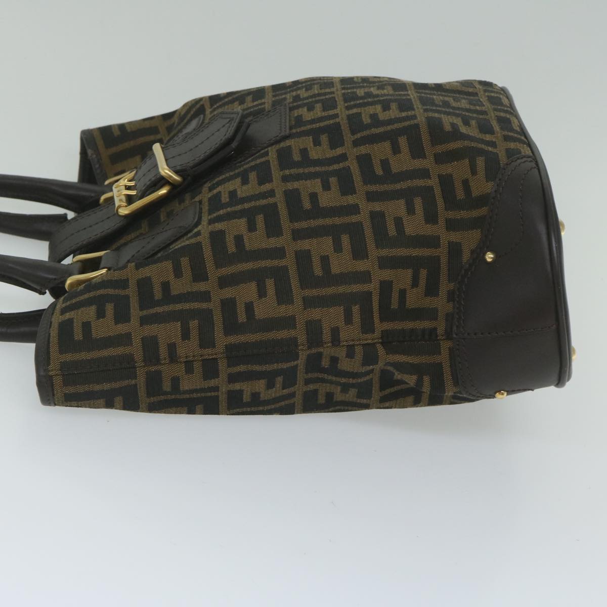 FENDI Zucca Canvas Hand Bag Black Brown ep2499
