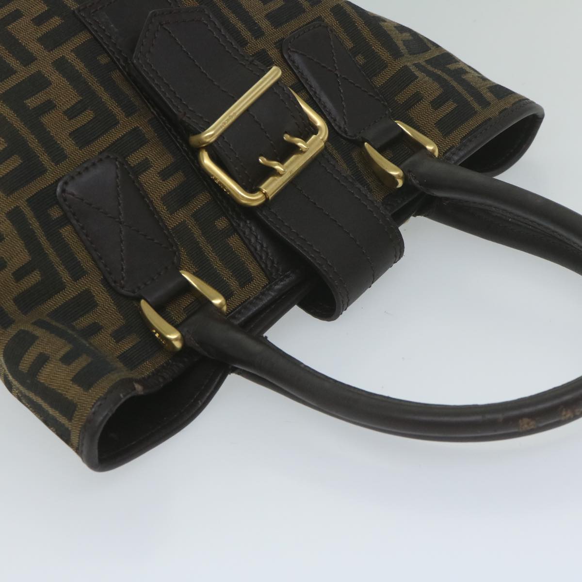 FENDI Zucca Canvas Hand Bag Black Brown ep2499