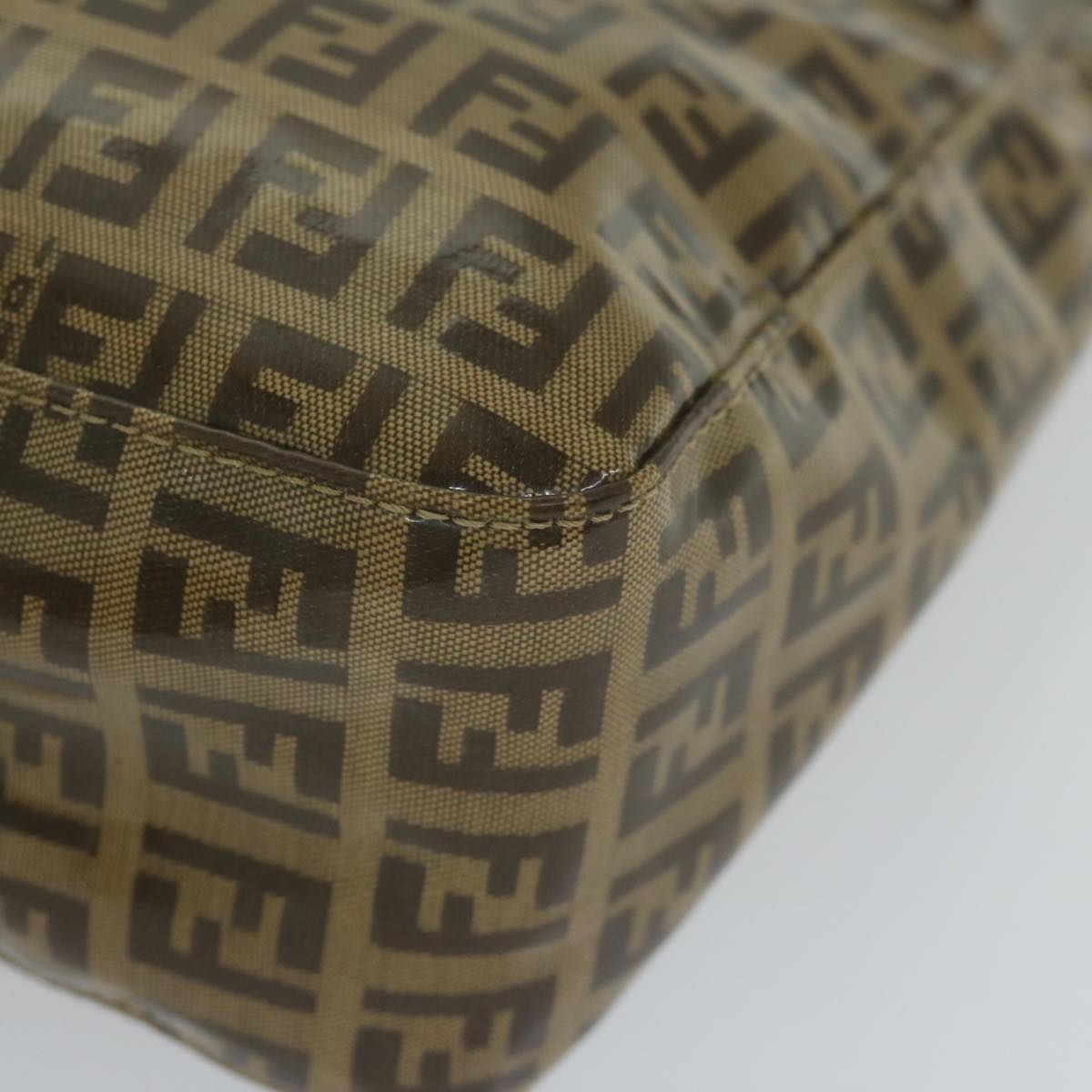 FENDI Zucchino Canvas Mamma Baguette Shoulder Bag Brown ep2513