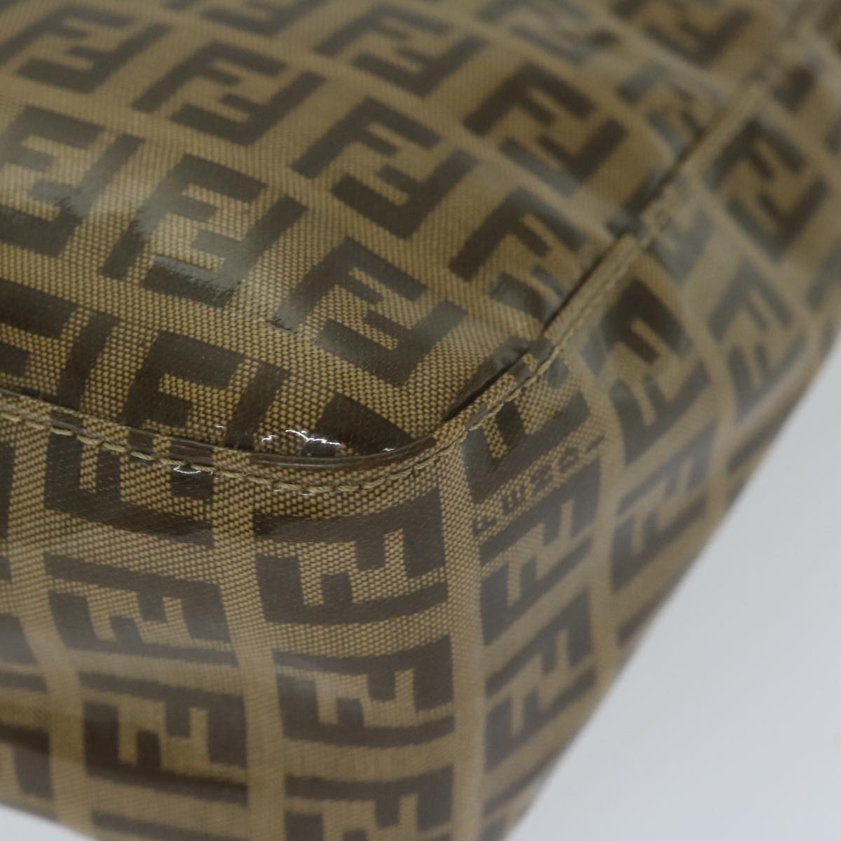 FENDI Zucchino Canvas Mamma Baguette Shoulder Bag Brown ep2513