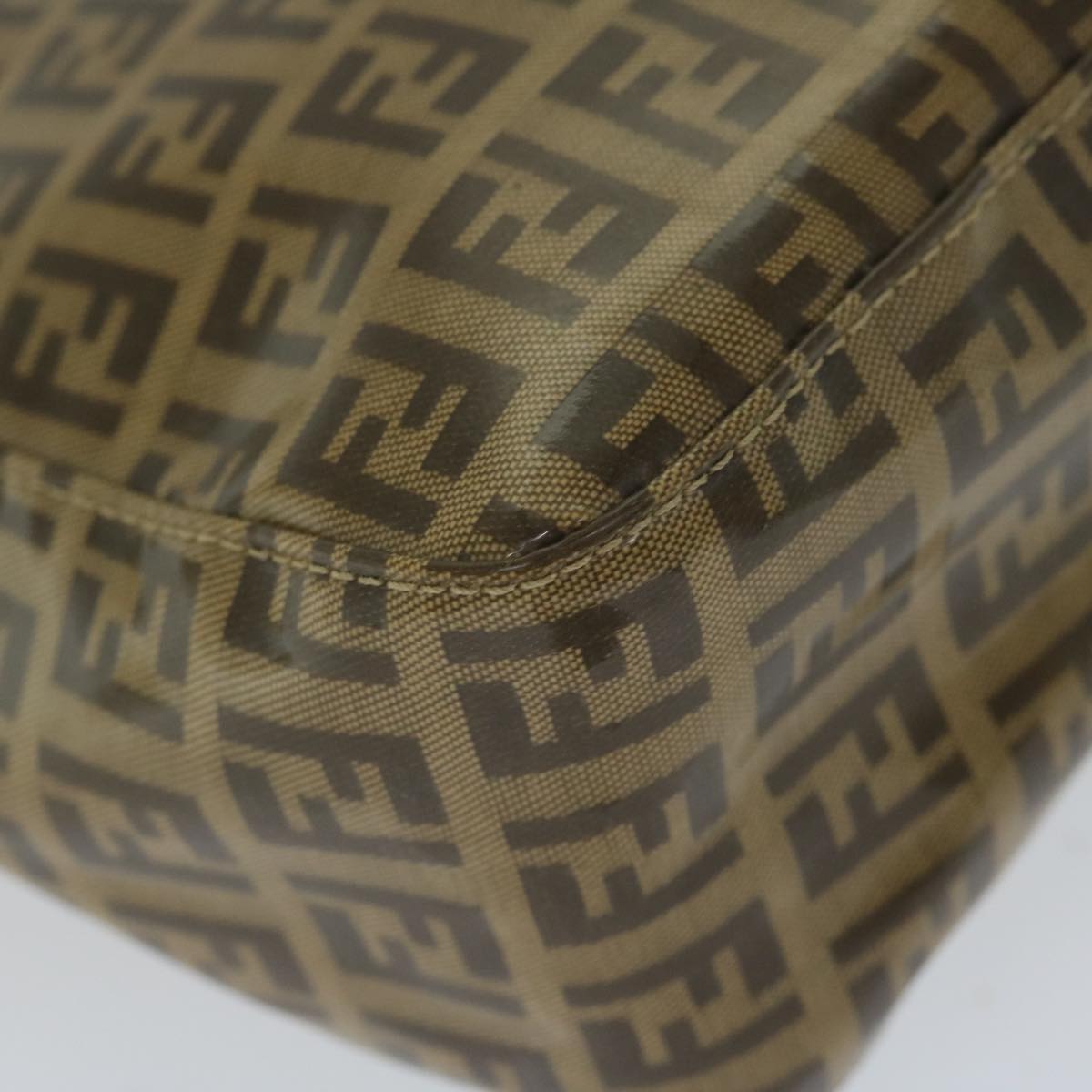 FENDI Zucchino Canvas Mamma Baguette Shoulder Bag Brown ep2513
