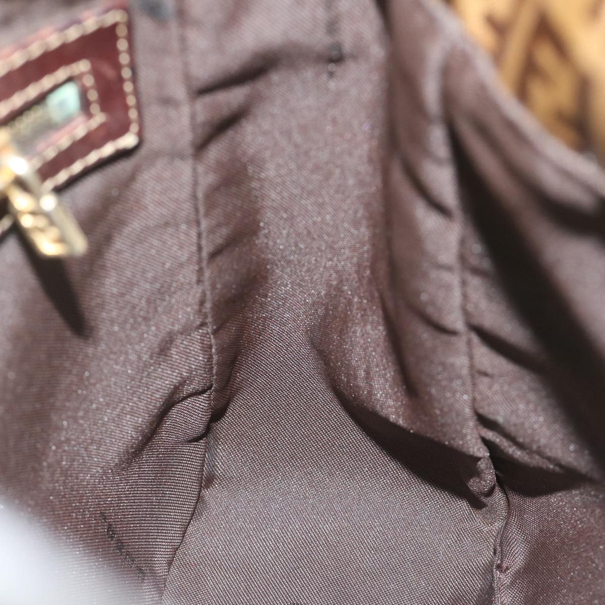 FENDI Zucchino Canvas Mamma Baguette Shoulder Bag Brown ep2513