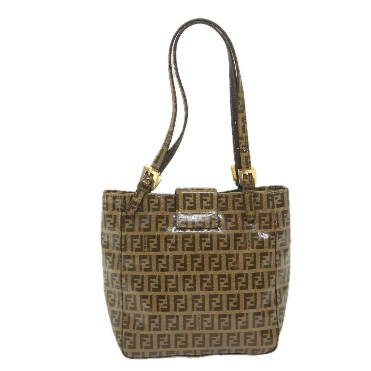 FENDI Zucchino Canvas Mamma Baguette Shoulder Bag Brown ep2513