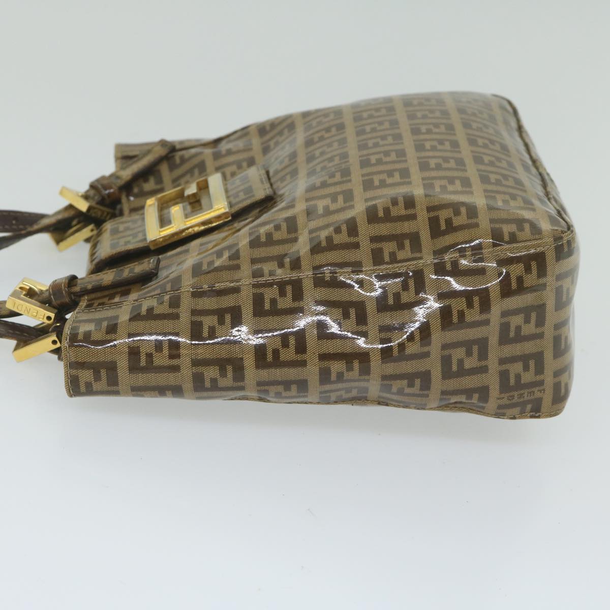 FENDI Zucchino Canvas Mamma Baguette Shoulder Bag Brown ep2513