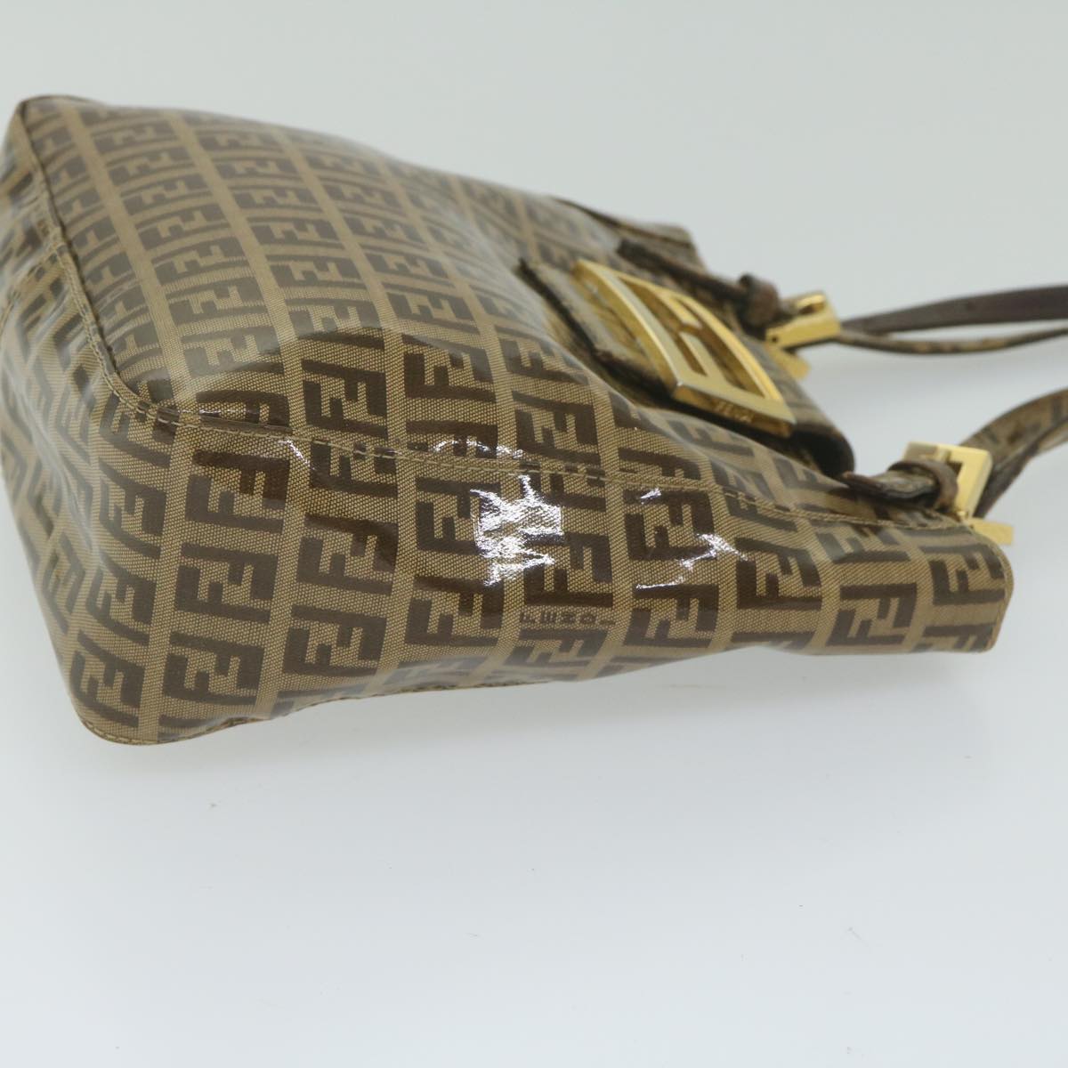 FENDI Zucchino Canvas Mamma Baguette Shoulder Bag Brown ep2513