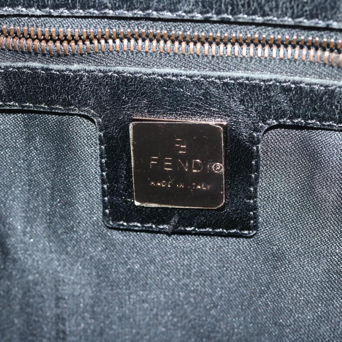 FENDI Zucchino Canvas Mamma Baguette Shoulder Bag Dark Brown ep2515