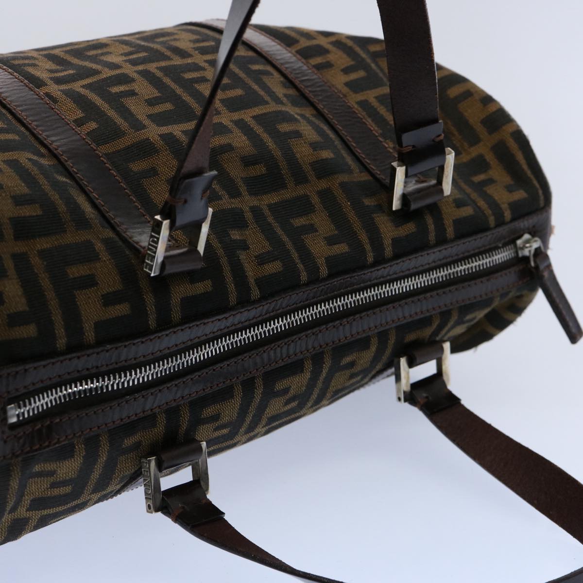 FENDI Zucca Canvas Hand Bag Black Brown 2119 16327 089 ep2529