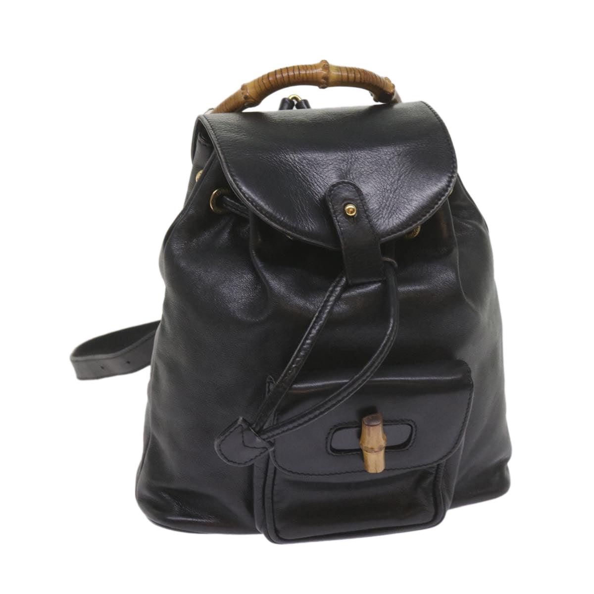 GUCCI Bamboo Backpack Leather Black 003 1956 0030 ep2532