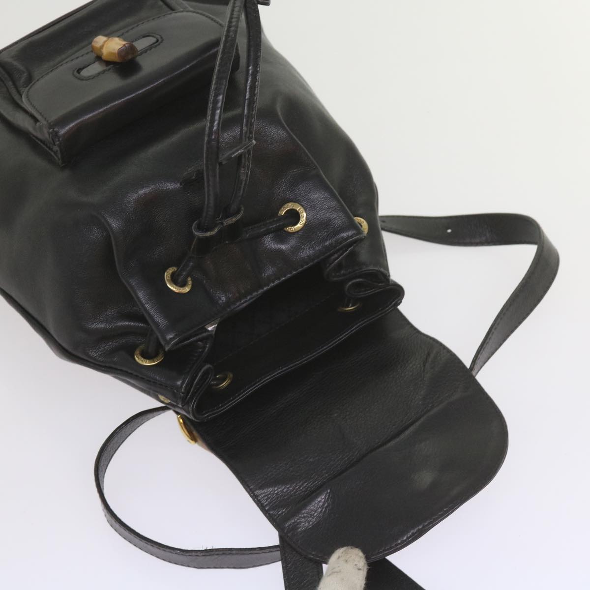 GUCCI Bamboo Backpack Leather Black 003 1956 0030 ep2532