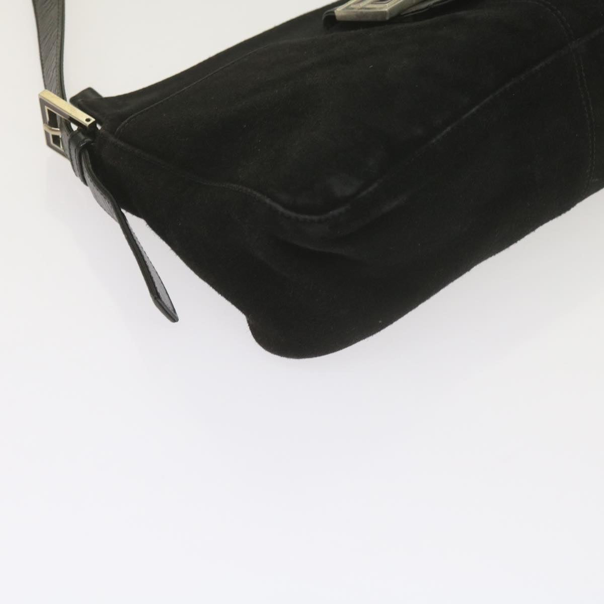 FENDI Mamma Baguette Shoulder Bag Suede Black ep2539