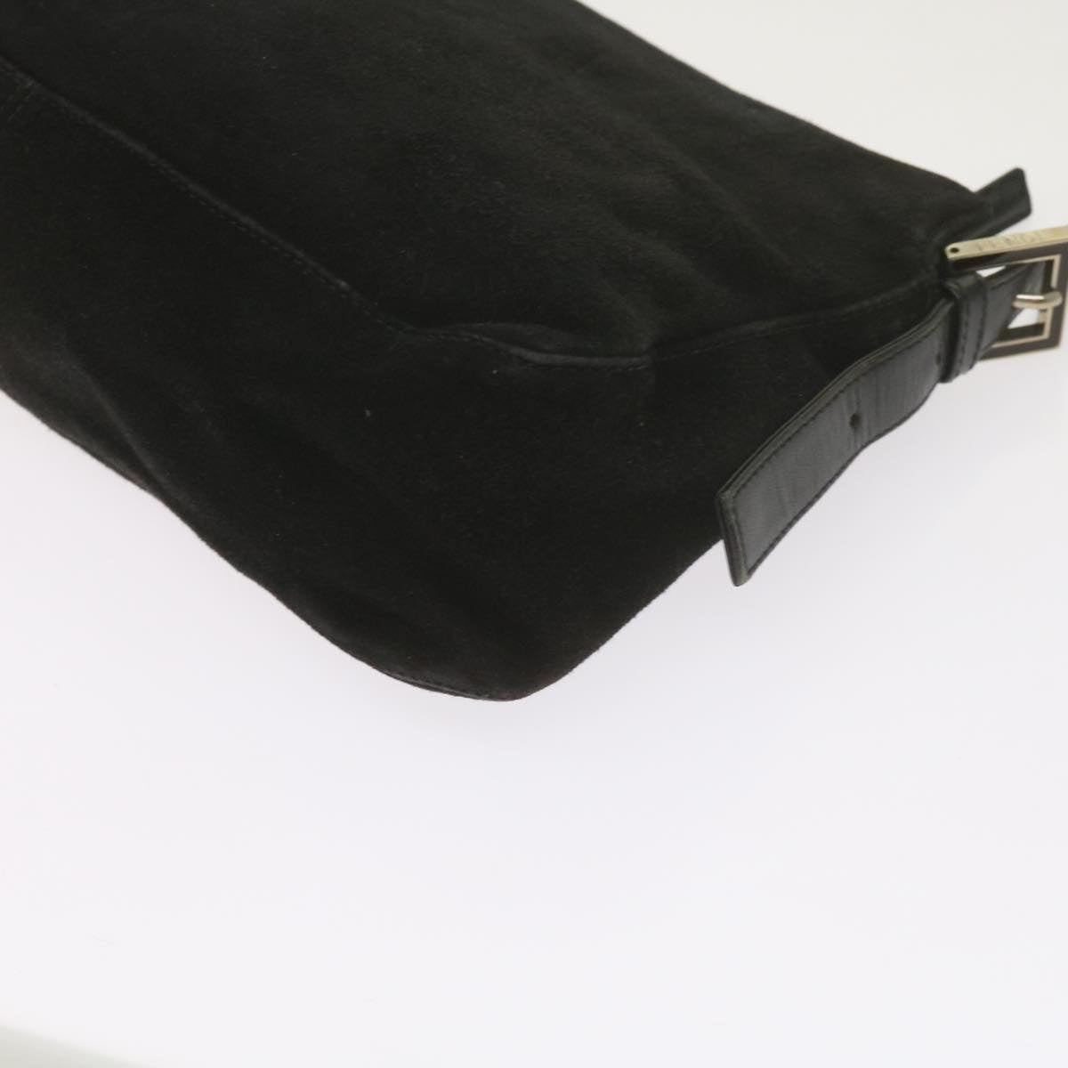 FENDI Mamma Baguette Shoulder Bag Suede Black ep2539