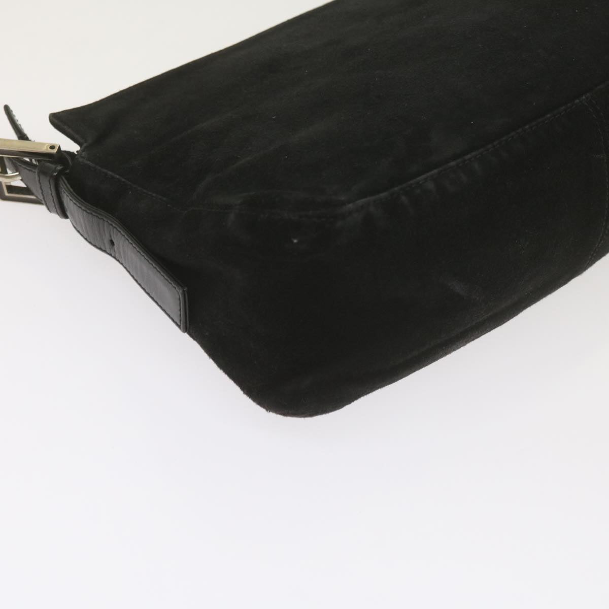 FENDI Mamma Baguette Shoulder Bag Suede Black ep2539