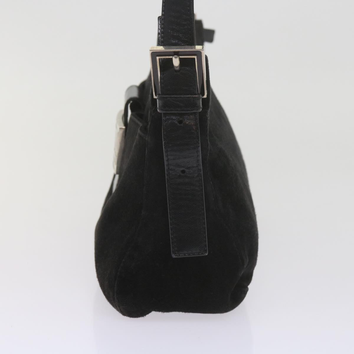 FENDI Mamma Baguette Shoulder Bag Suede Black ep2539