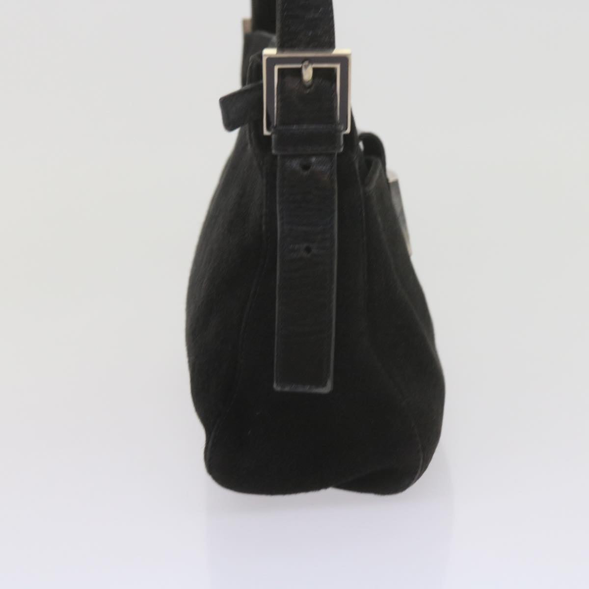 FENDI Mamma Baguette Shoulder Bag Suede Black ep2539
