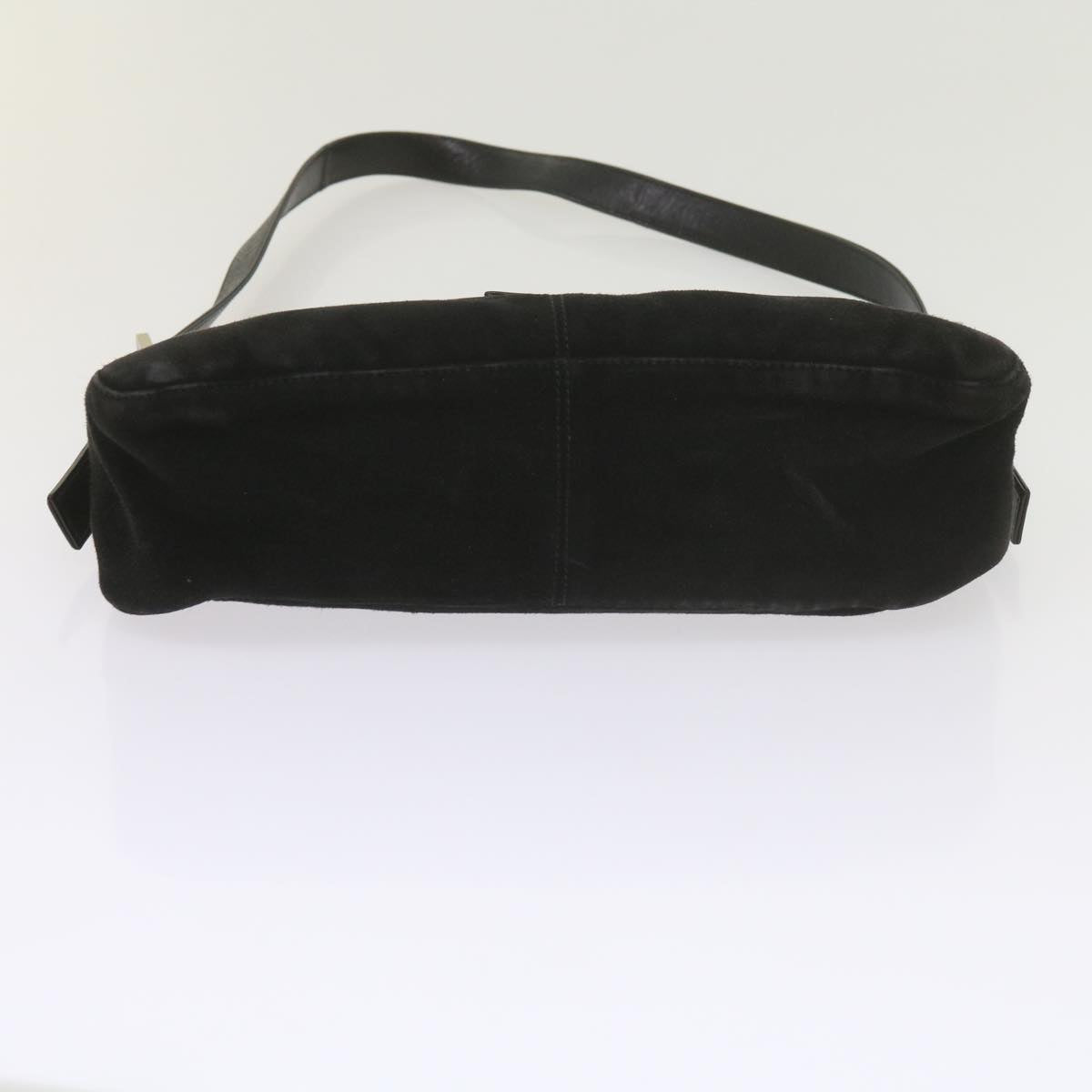 FENDI Mamma Baguette Shoulder Bag Suede Black ep2539