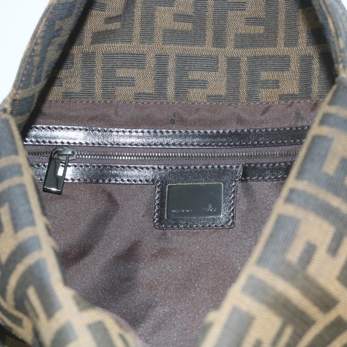 FENDI Zucca Canvas Mamma Baguette Shoulder Bag Black Brown ep2540