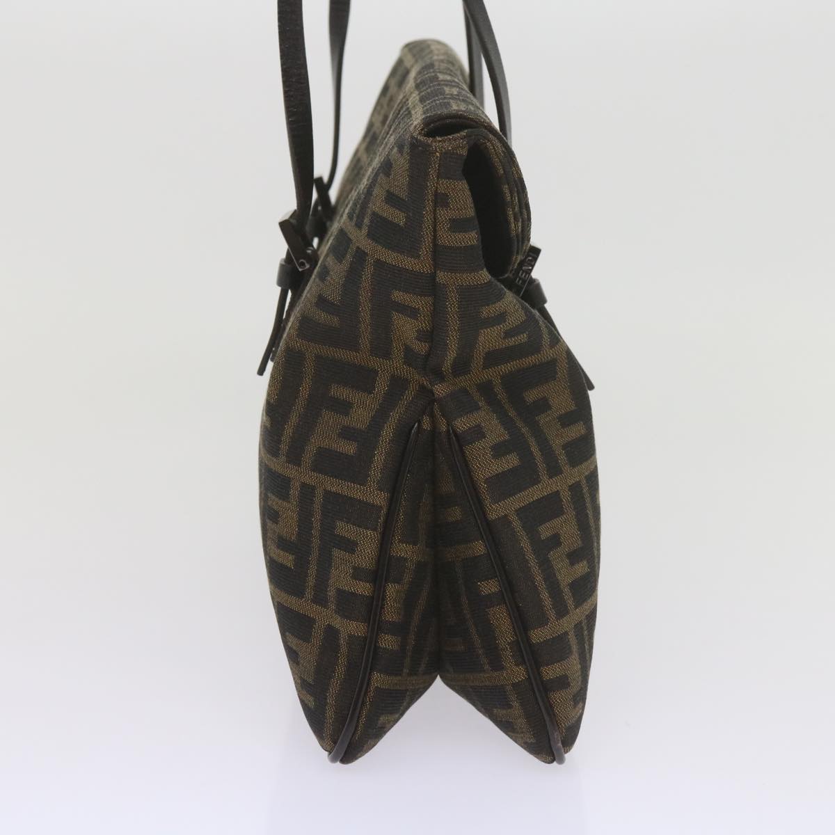 FENDI Zucca Canvas Mamma Baguette Shoulder Bag Black Brown ep2540