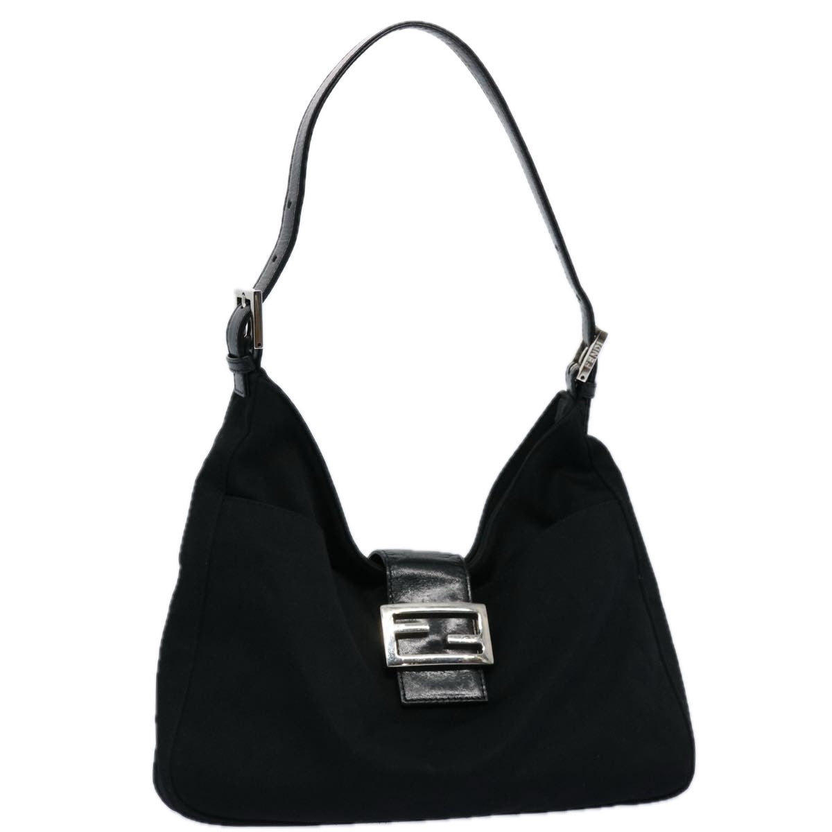 FENDI Mamma Baguette Shoulder Bag Nylon Black 2321 26569 018 ep2547