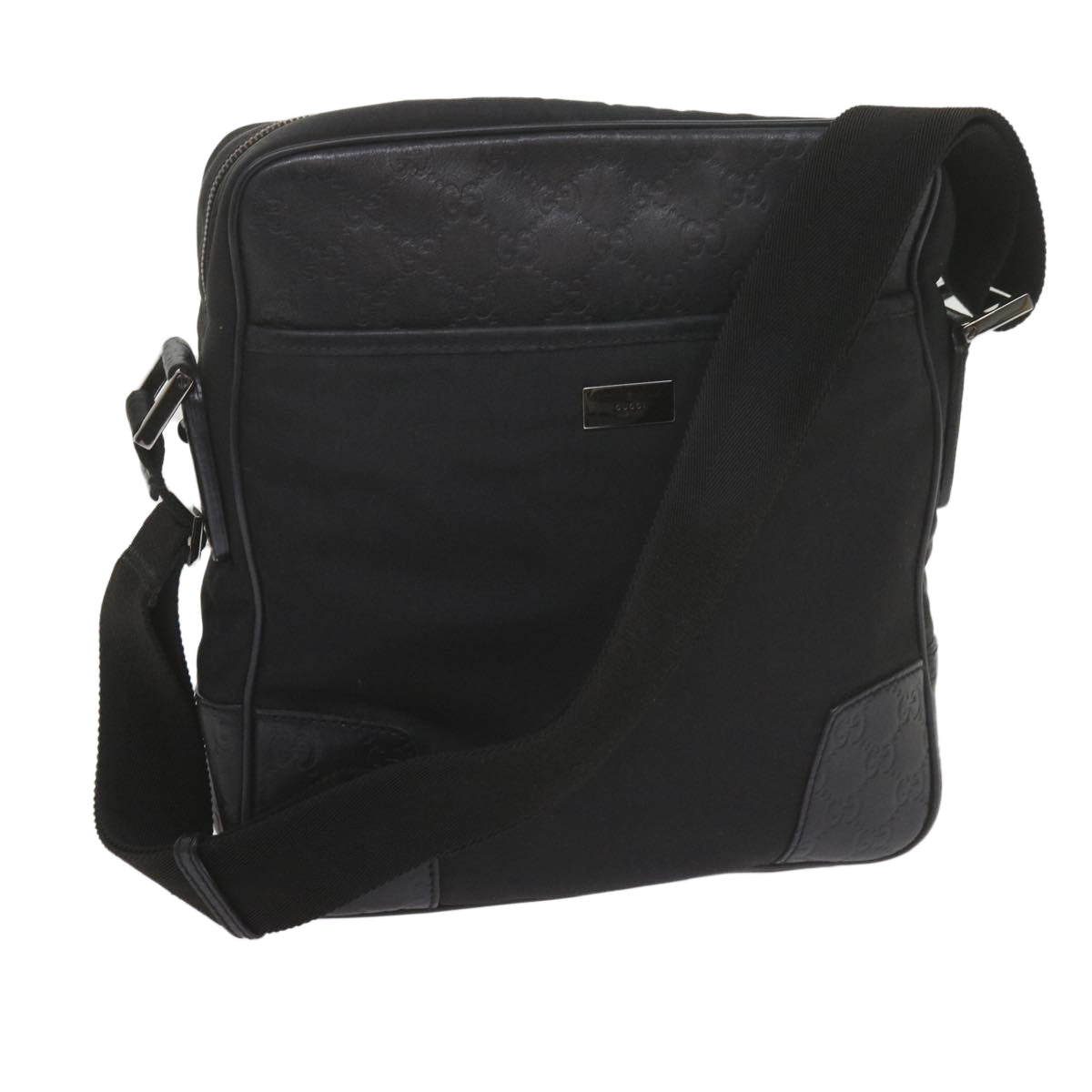 GUCCI Shoulder Bag Nylon Leather Black 162783 ep2588