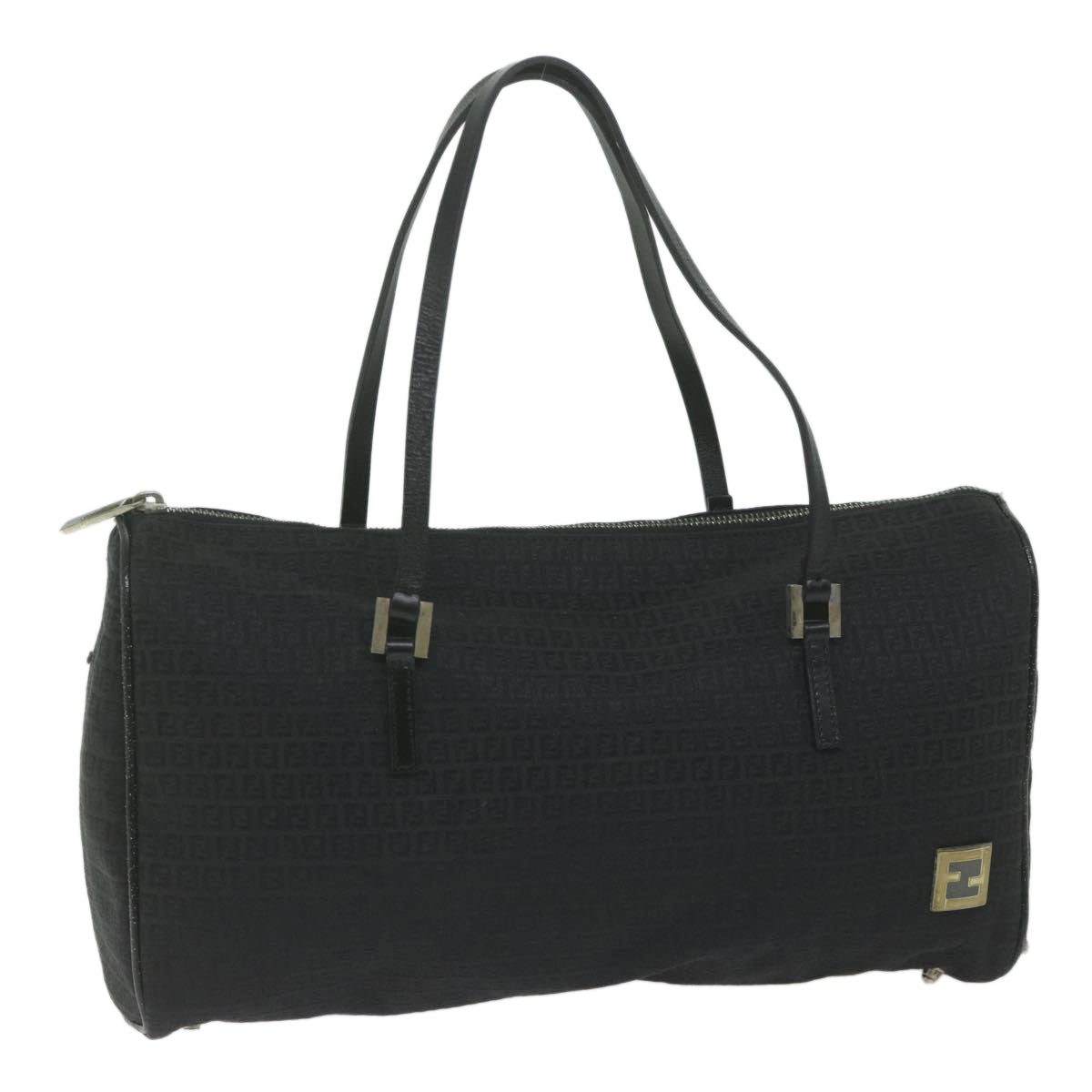 FENDI Zucchino Canvas Hand Bag Black ep2594