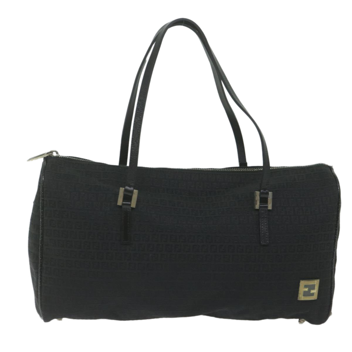 FENDI Zucchino Canvas Hand Bag Black ep2594