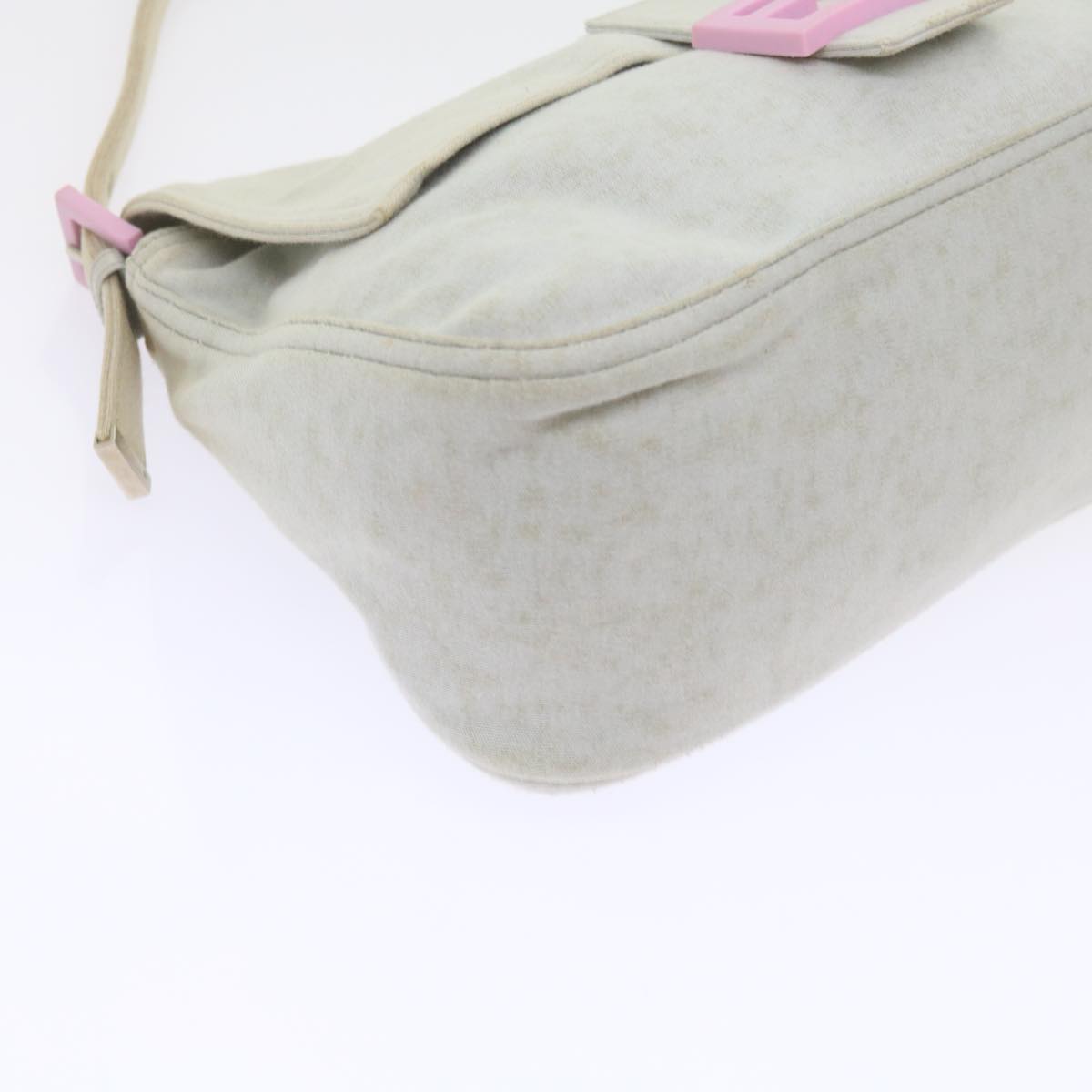 FENDI Mamma Baguette Shoulder Bag cotton White 26325 ep2601