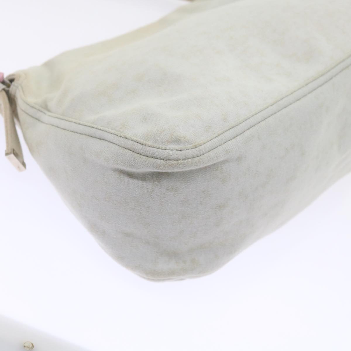 FENDI Mamma Baguette Shoulder Bag cotton White 26325 ep2601