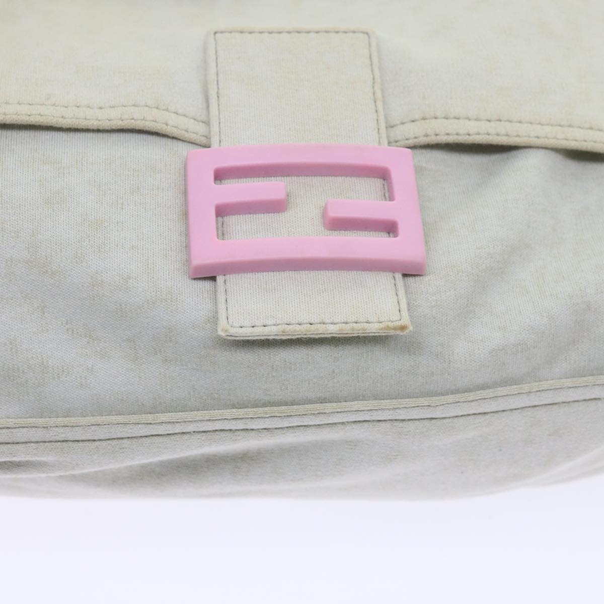 FENDI Mamma Baguette Shoulder Bag cotton White 26325 ep2601