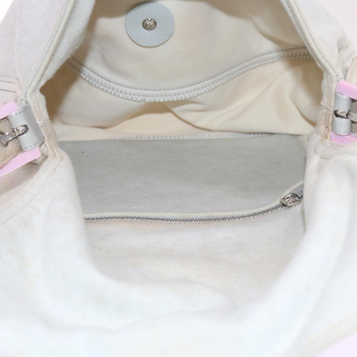 FENDI Mamma Baguette Shoulder Bag cotton White 26325 ep2601