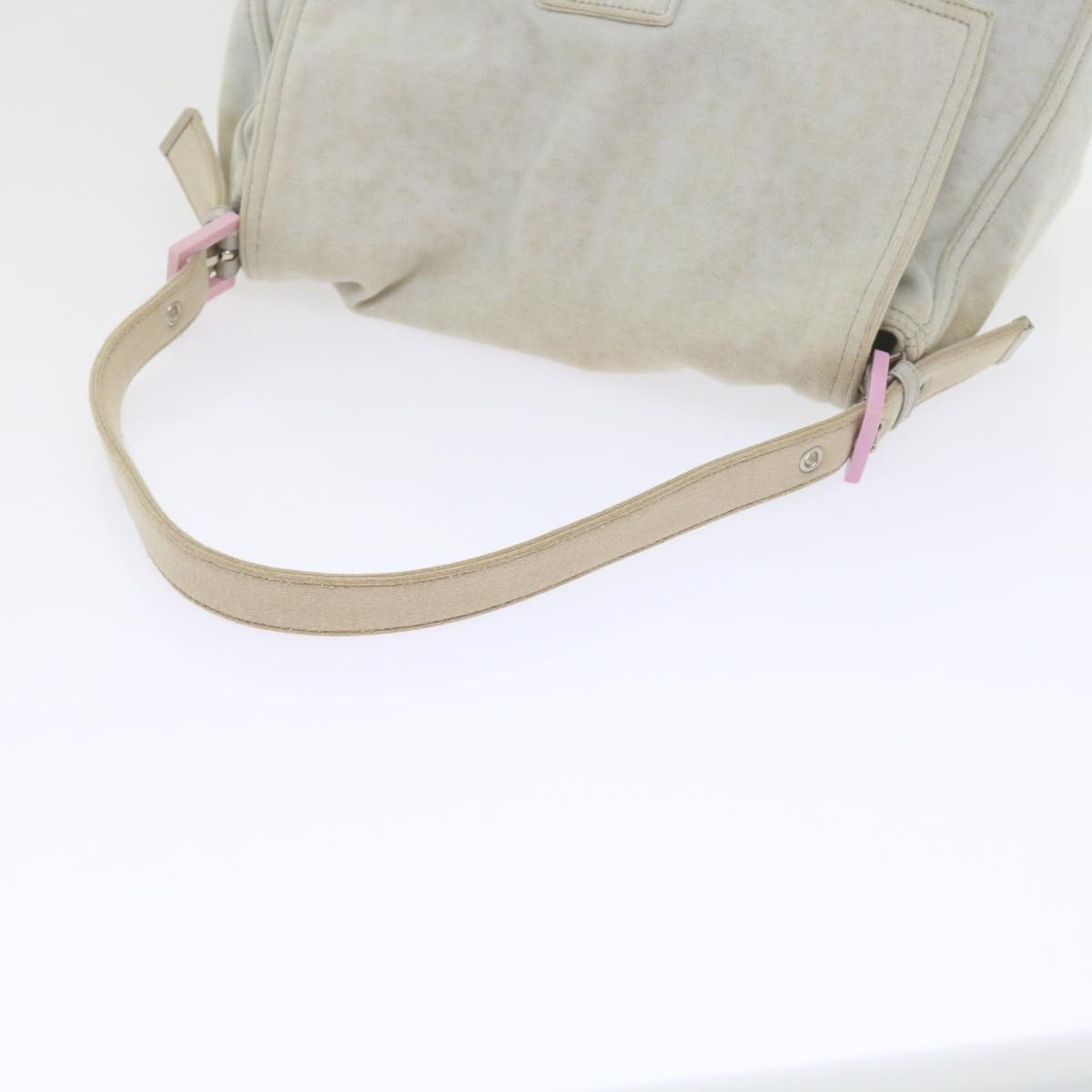 FENDI Mamma Baguette Shoulder Bag cotton White 26325 ep2601