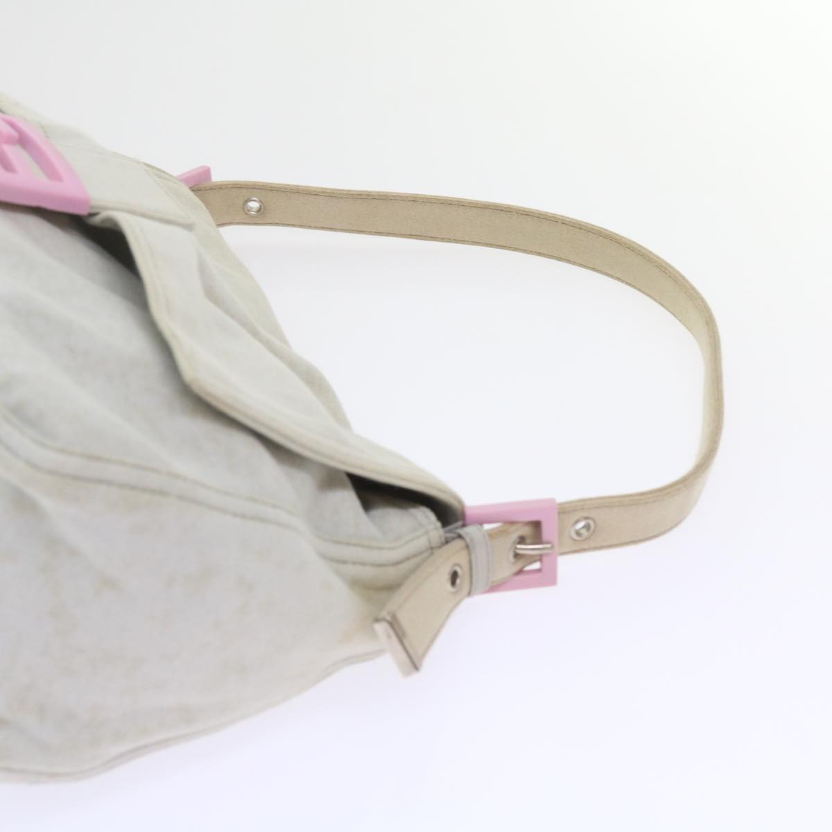 FENDI Mamma Baguette Shoulder Bag cotton White 26325 ep2601