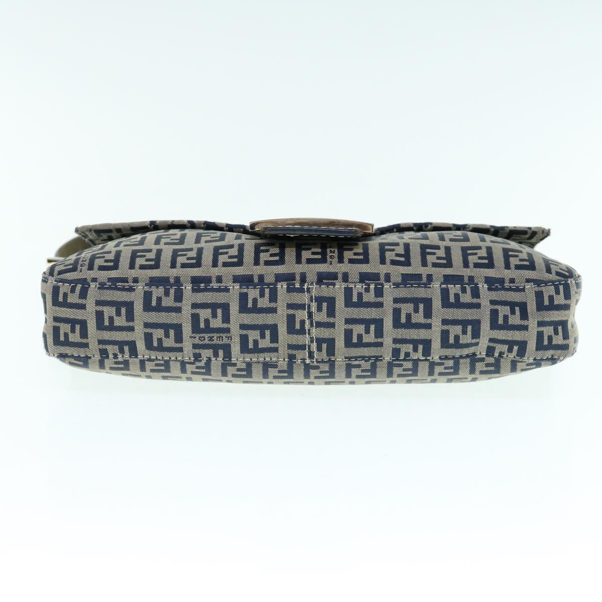 FENDI Zucchino Canvas Mamma Baguette Shoulder Bag Navy ep2602