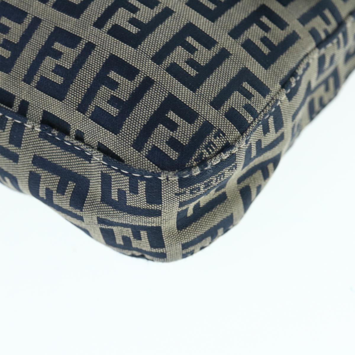 FENDI Zucchino Canvas Mamma Baguette Shoulder Bag Navy ep2602