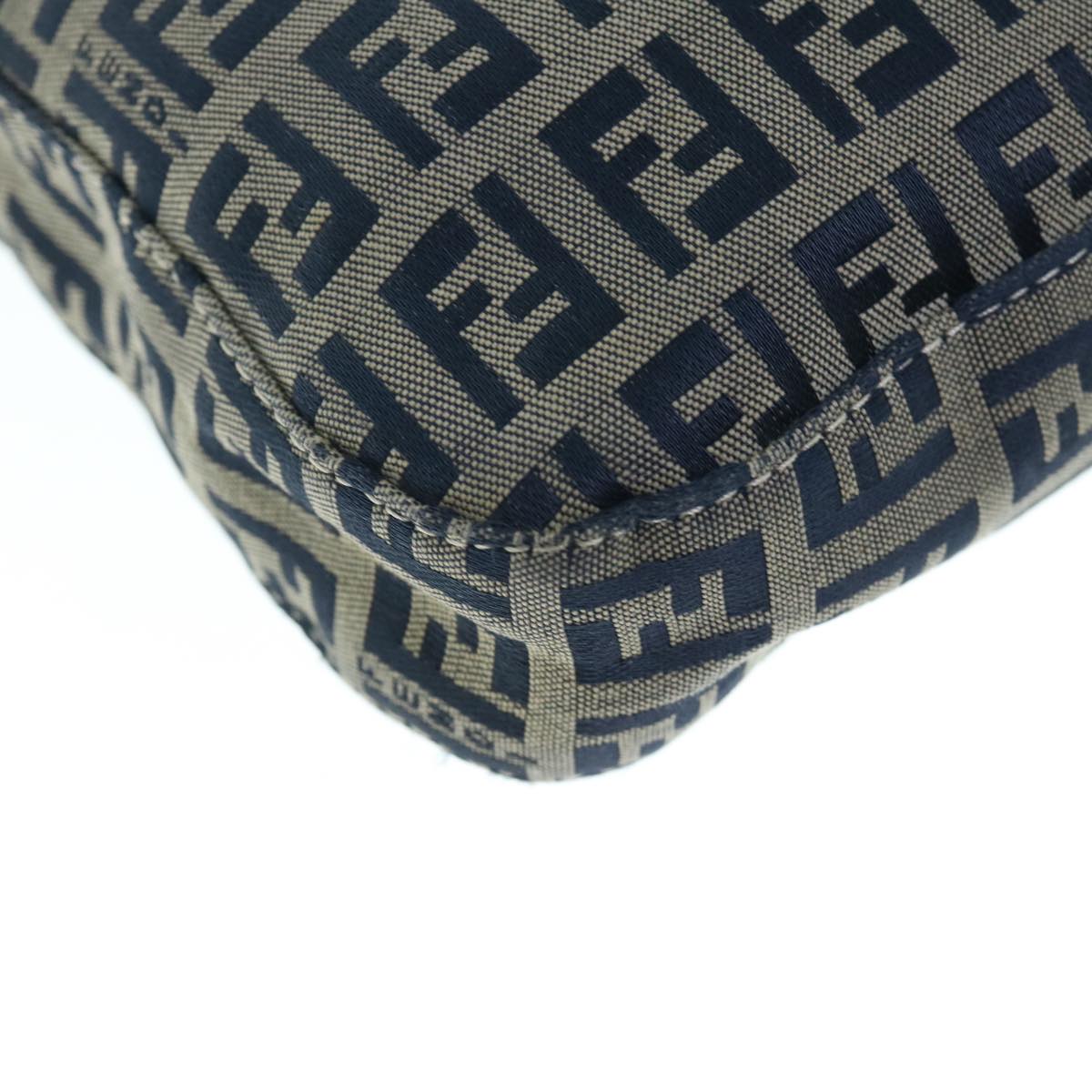FENDI Zucchino Canvas Mamma Baguette Shoulder Bag Navy ep2602