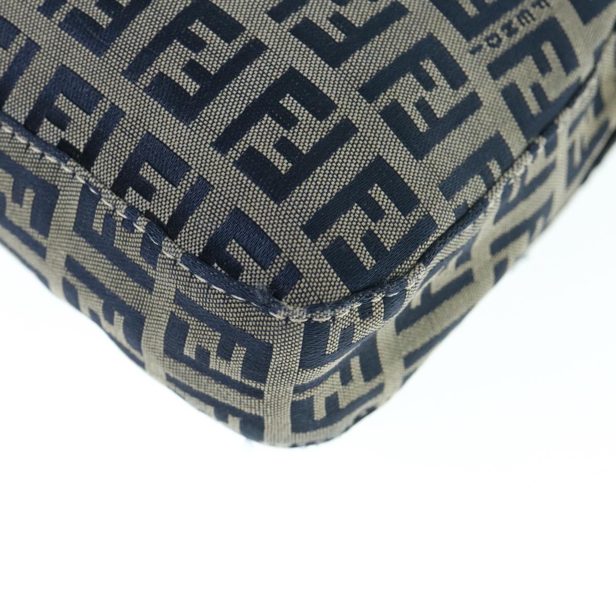 FENDI Zucchino Canvas Mamma Baguette Shoulder Bag Navy ep2602