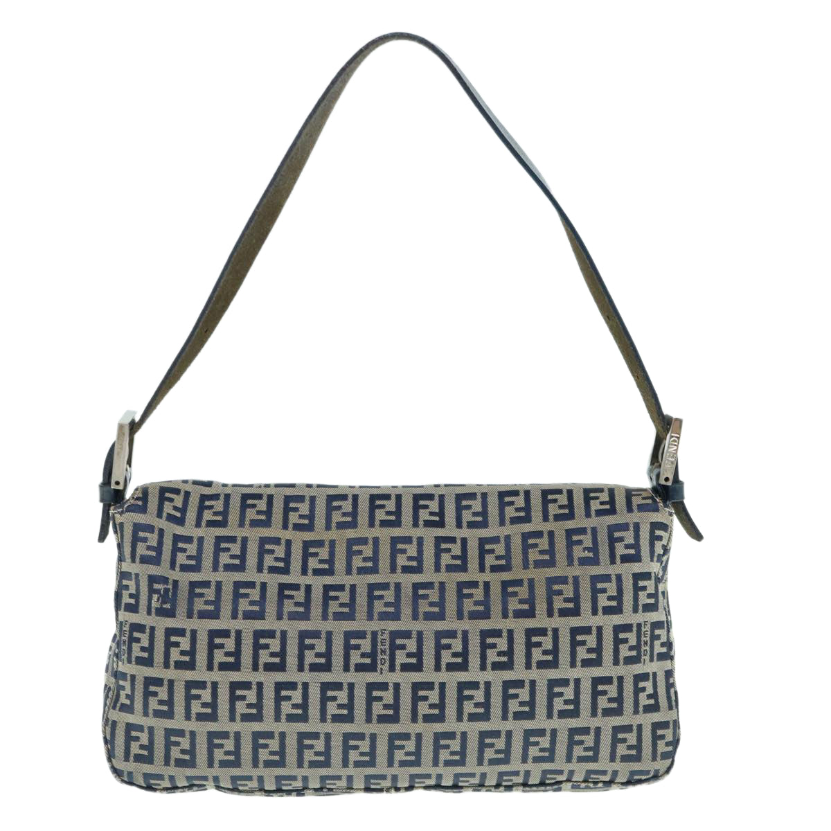 FENDI Zucchino Canvas Mamma Baguette Shoulder Bag Navy ep2602