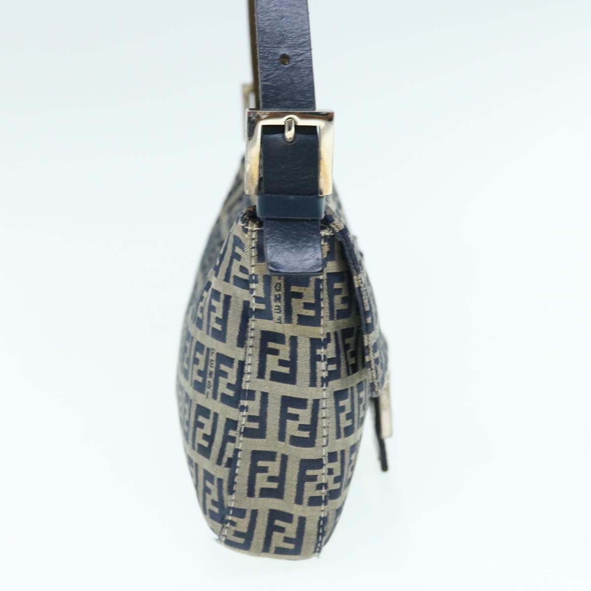 FENDI Zucchino Canvas Mamma Baguette Shoulder Bag Navy ep2602