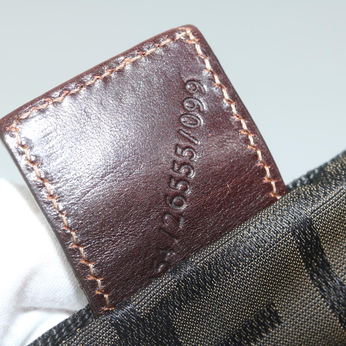 FENDI Zucca Canvas Hand Bag Black Brown ep2618