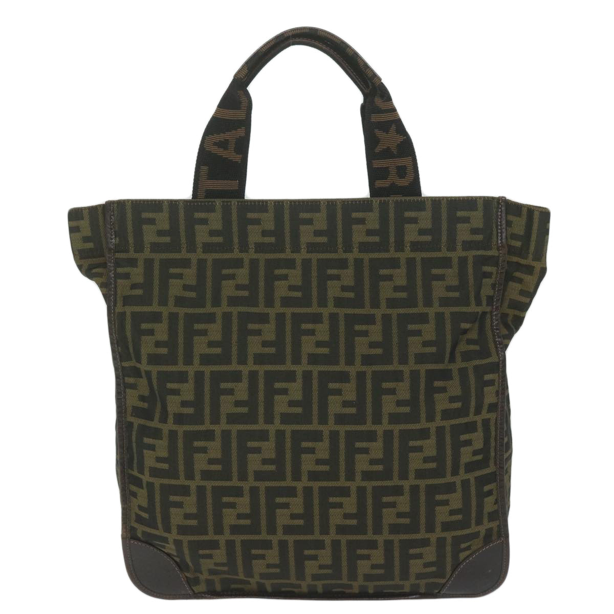 FENDI Zucca Canvas Hand Bag Black Brown ep2618