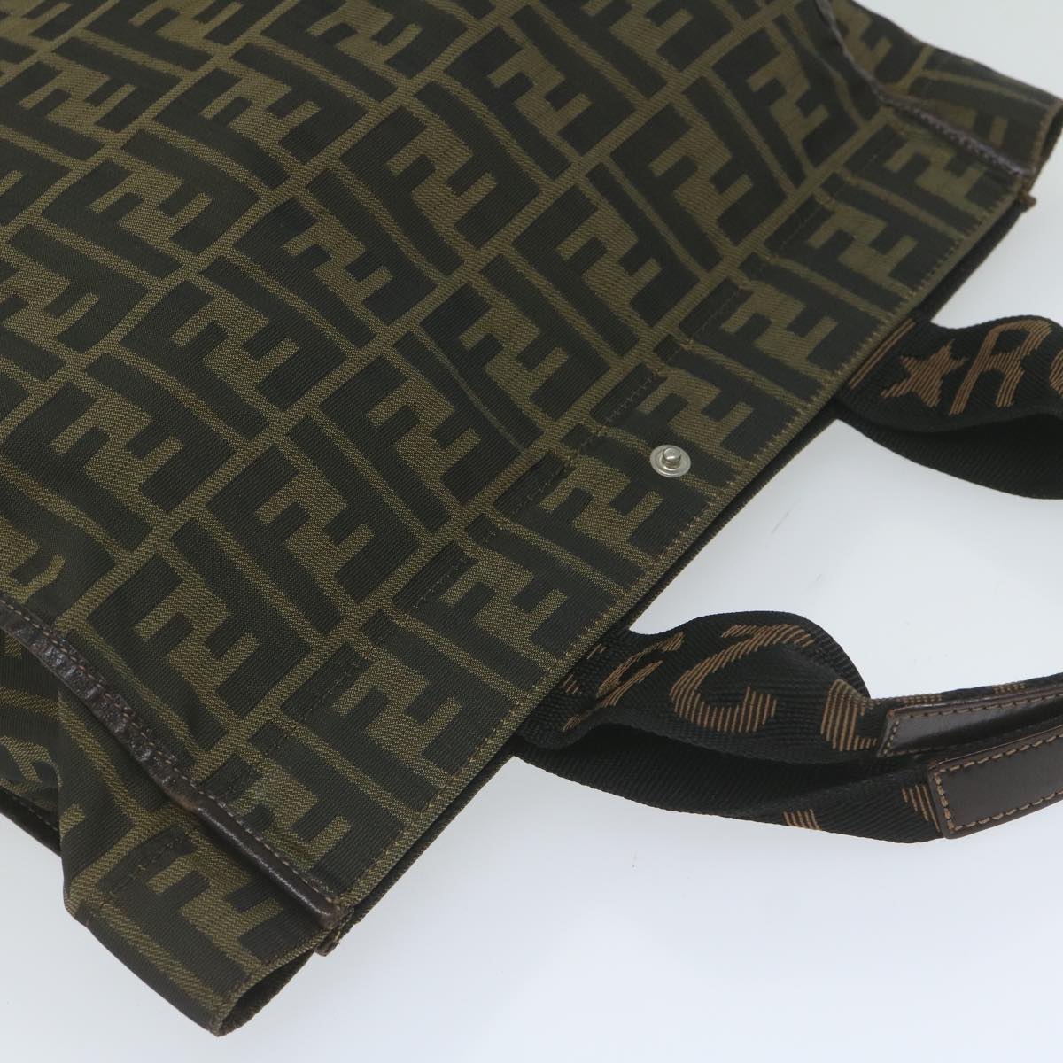 FENDI Zucca Canvas Hand Bag Black Brown ep2618