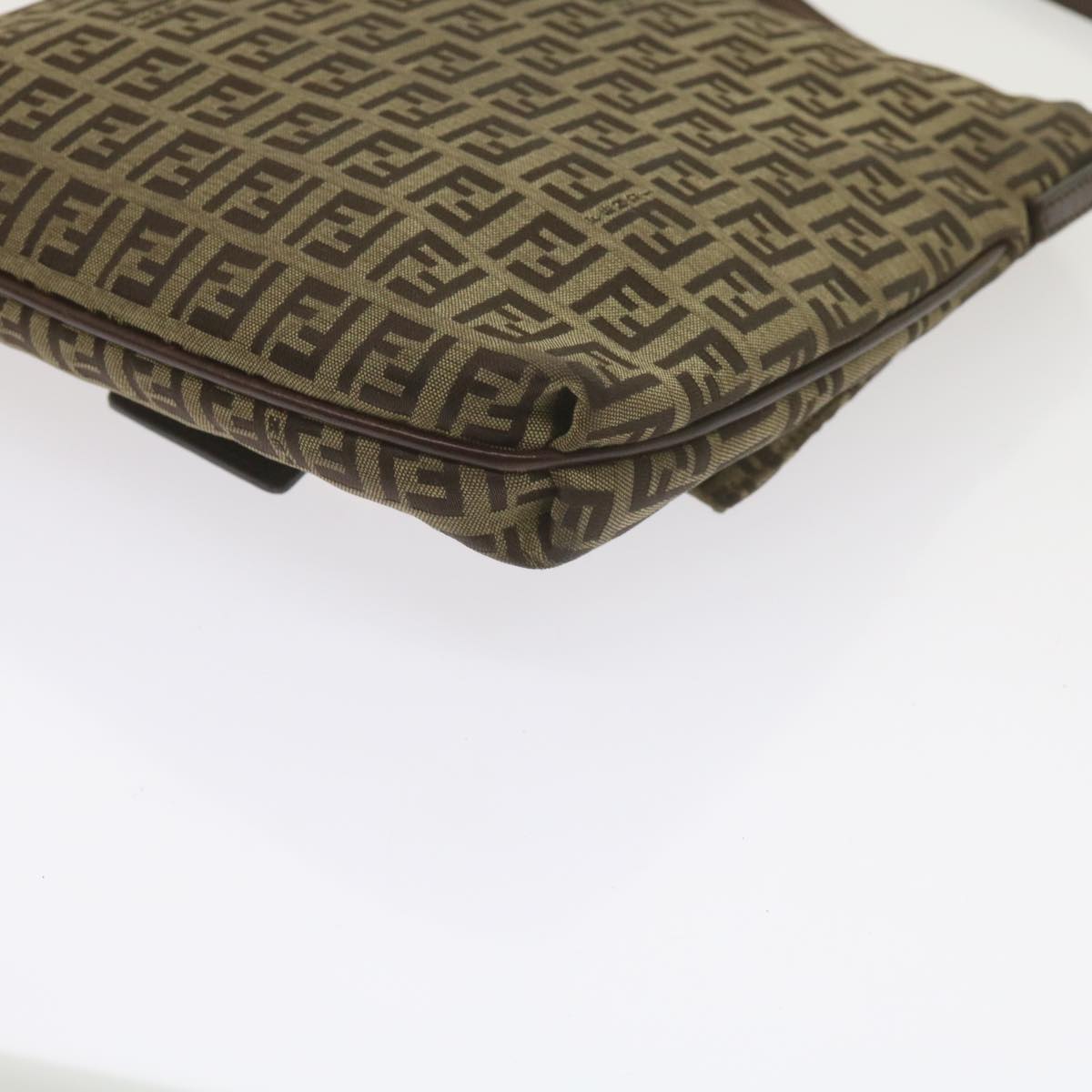 FENDI Zucchino Canvas Mamma Baguette Shoulder Bag Brown ep2621