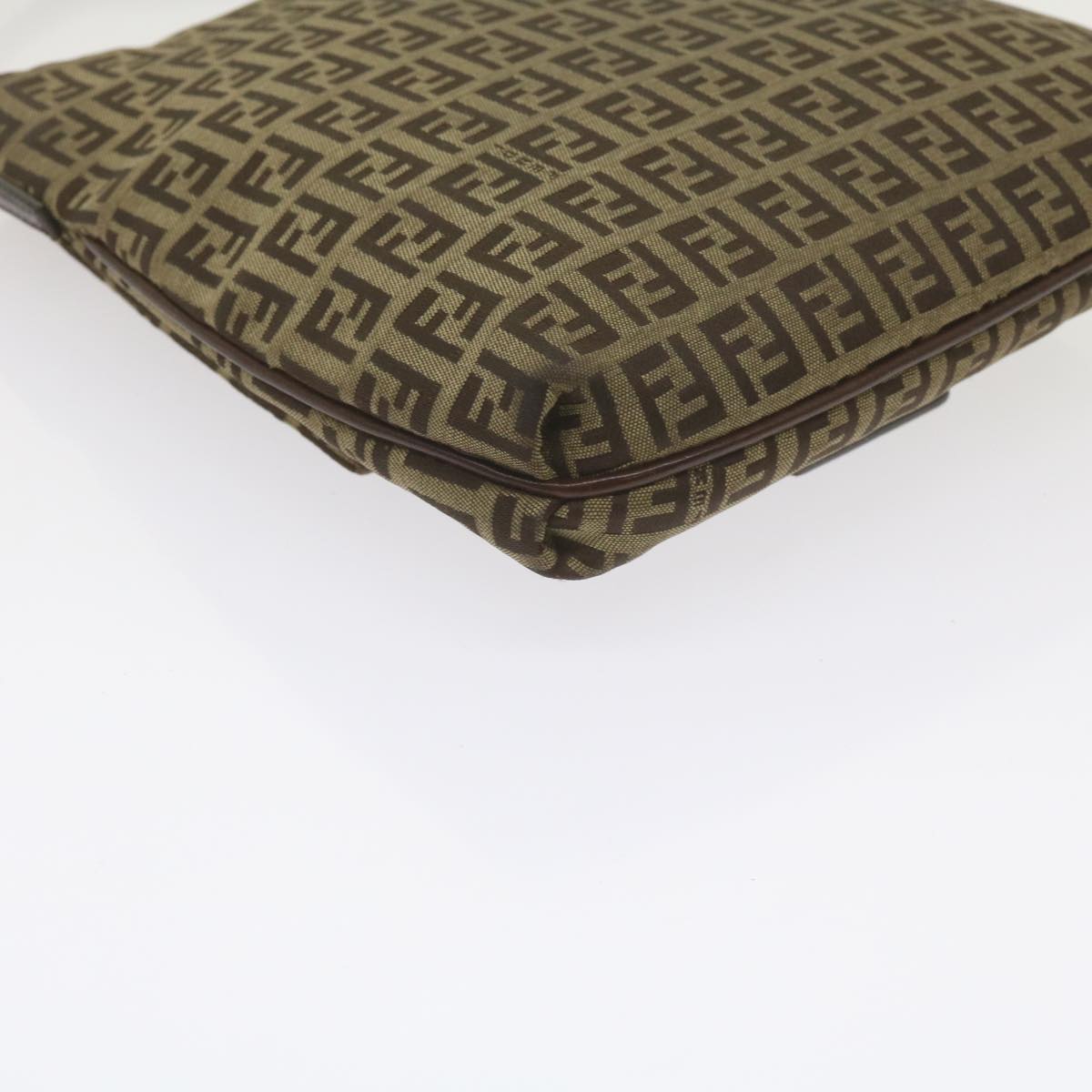 FENDI Zucchino Canvas Mamma Baguette Shoulder Bag Brown ep2621