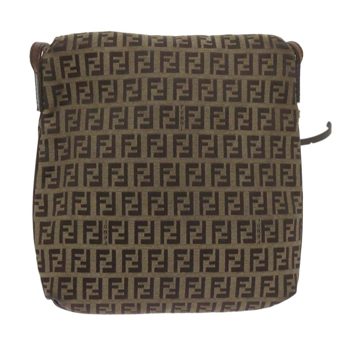 FENDI Zucchino Canvas Mamma Baguette Shoulder Bag Brown ep2621