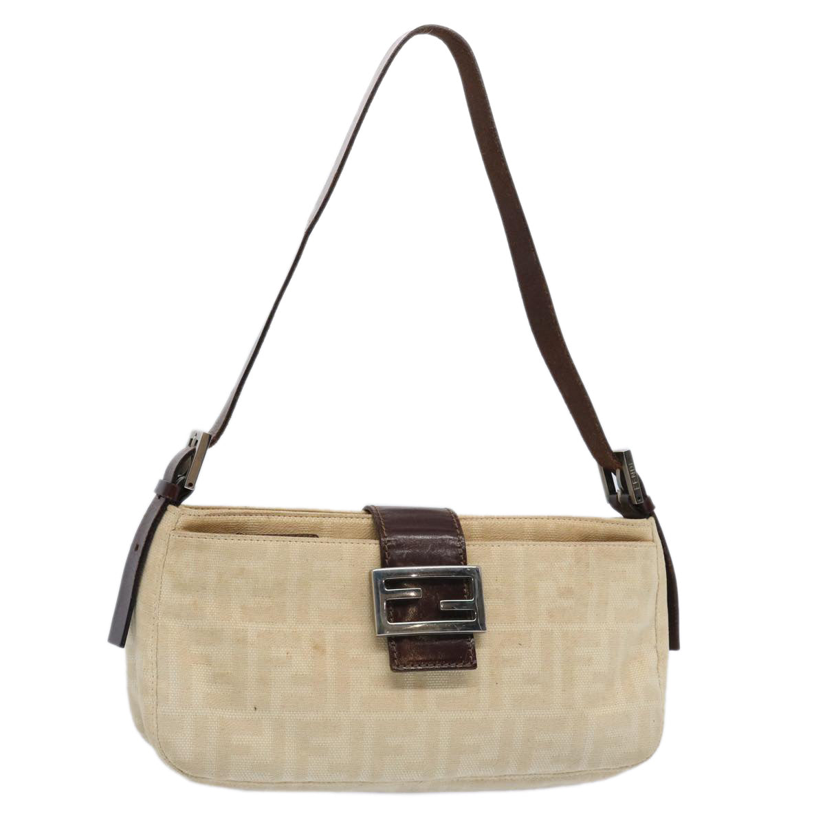 FENDI Zucca Canvas Mamma Baguette Shoulder Bag Beige ep2732